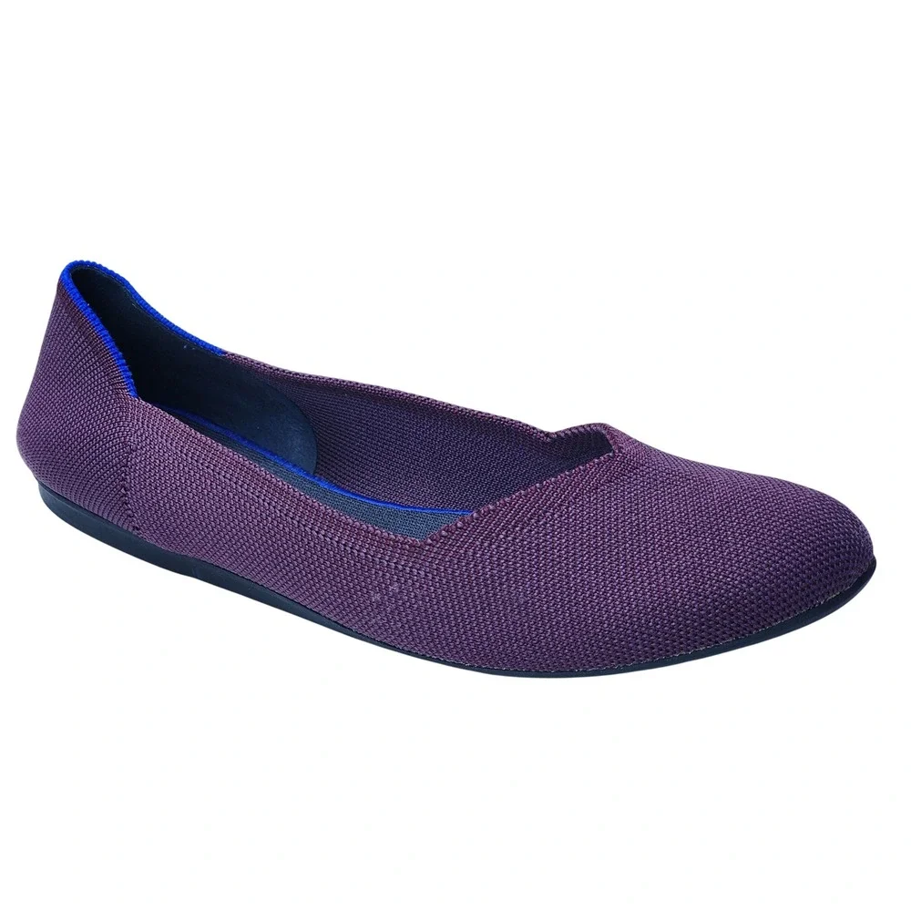 Rothy's Eggplant Purple Knit Round Toe Flats Womens 10.5